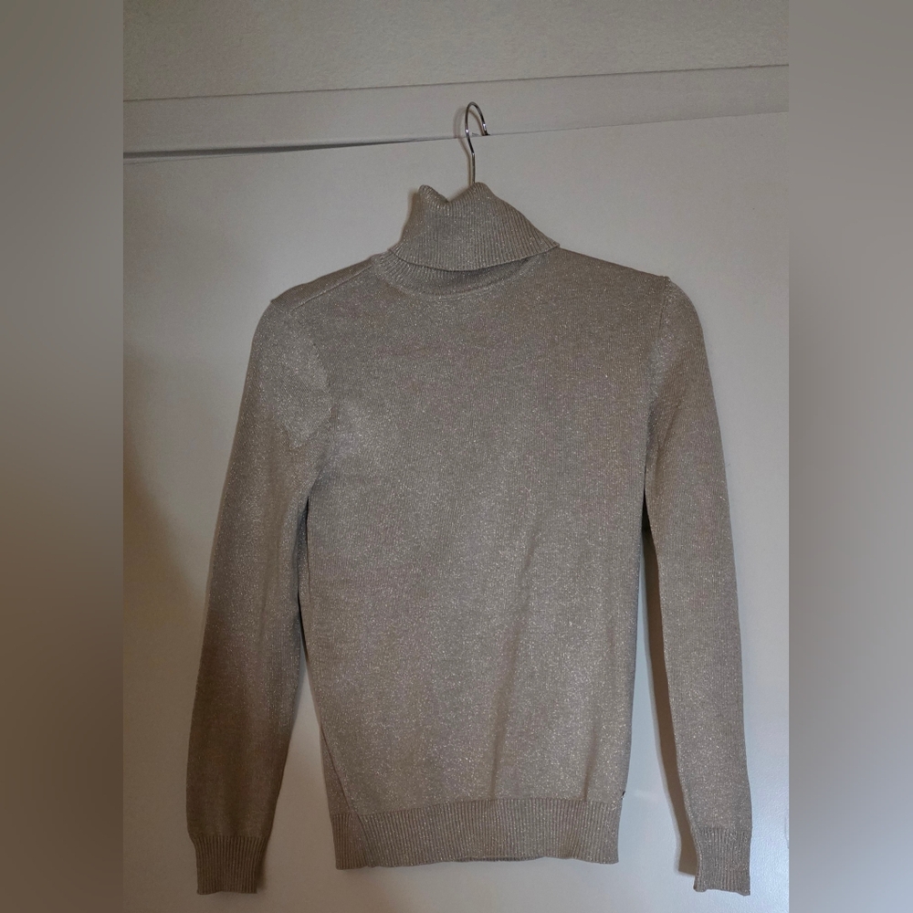 Calvin Klein Shimmering Gold Turtleneck Sweater